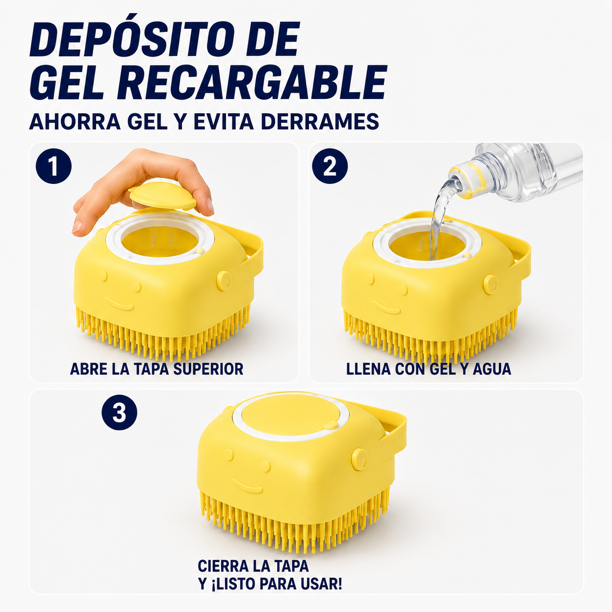 Cepillo dispensador de Champú para mascotas