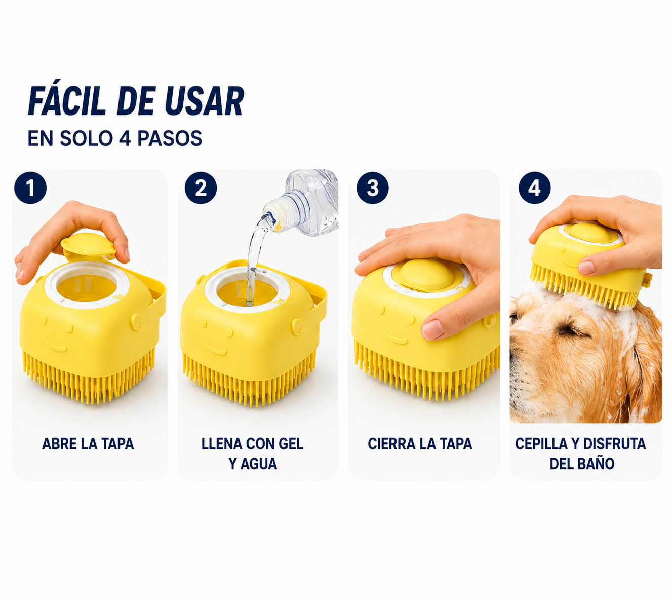 Cepillo dispensador de Champú para mascotas