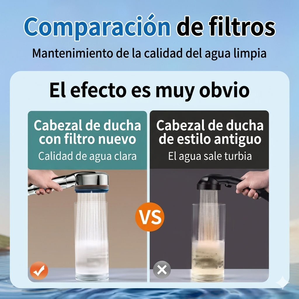 Cabezal de ducha multifunción con filtro