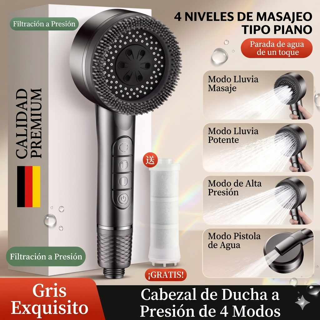 Cabezal de ducha multifunción con filtro