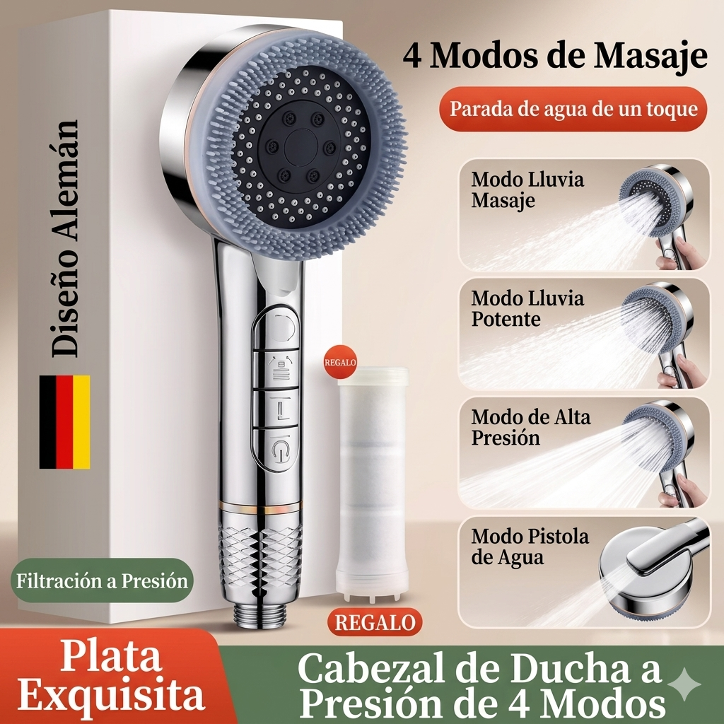 Cabezal de ducha multifunción con filtro
